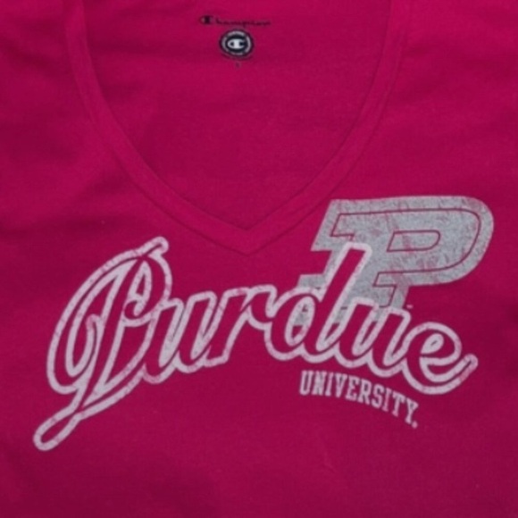 Champion Tops - Champion Brand Pink and Gray Purdue University T-Shirt Size Small NEW NWOT